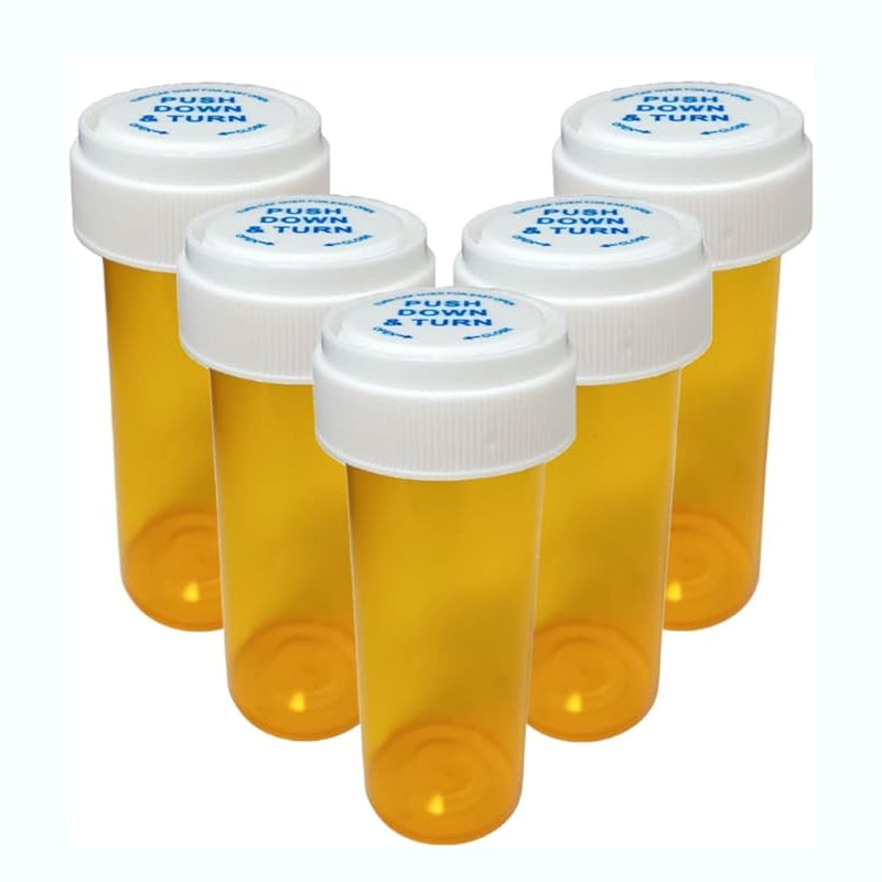 Amber Vials Reversible Cap Prescription Bottles