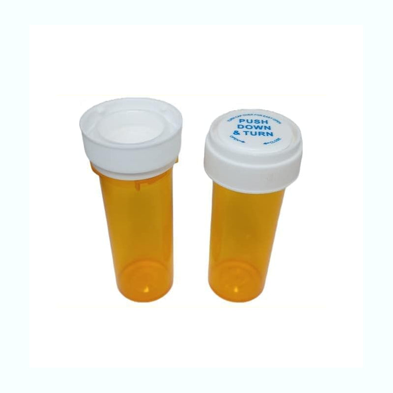 Amber Vials Reversible Cap Prescription Bottles